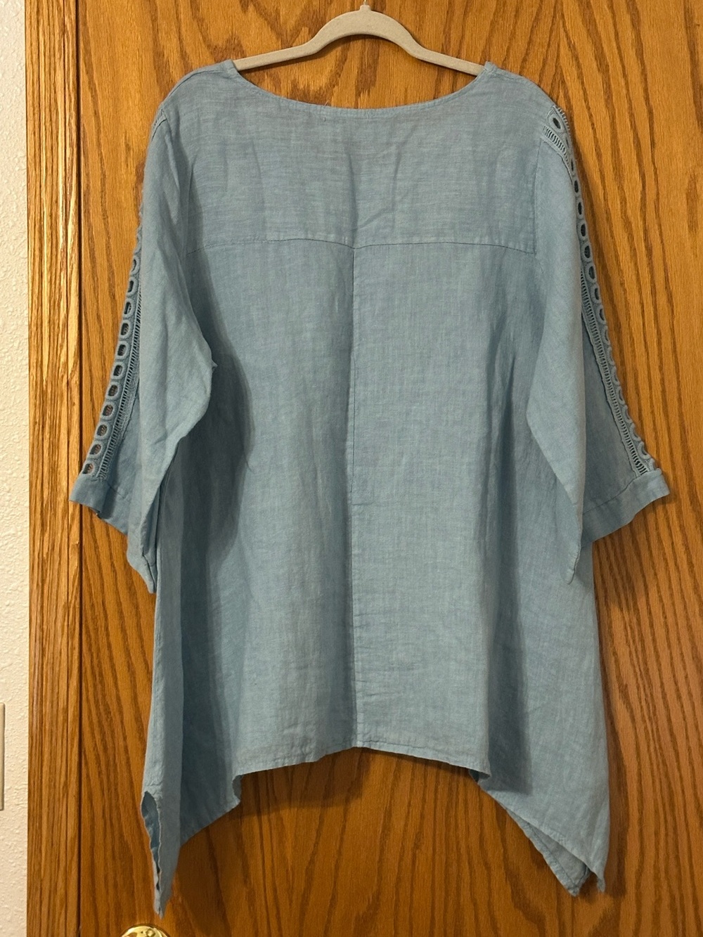 Valentina Naldi Italian Linen Tunic Light Blue - Size 2X - Casual Loose Fit - Picture 2 of 13